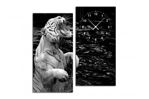 Модульные часы Белый  Тигр