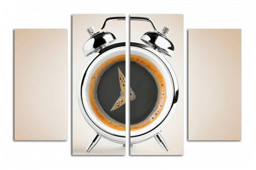 Модульная картина Кофе будильник